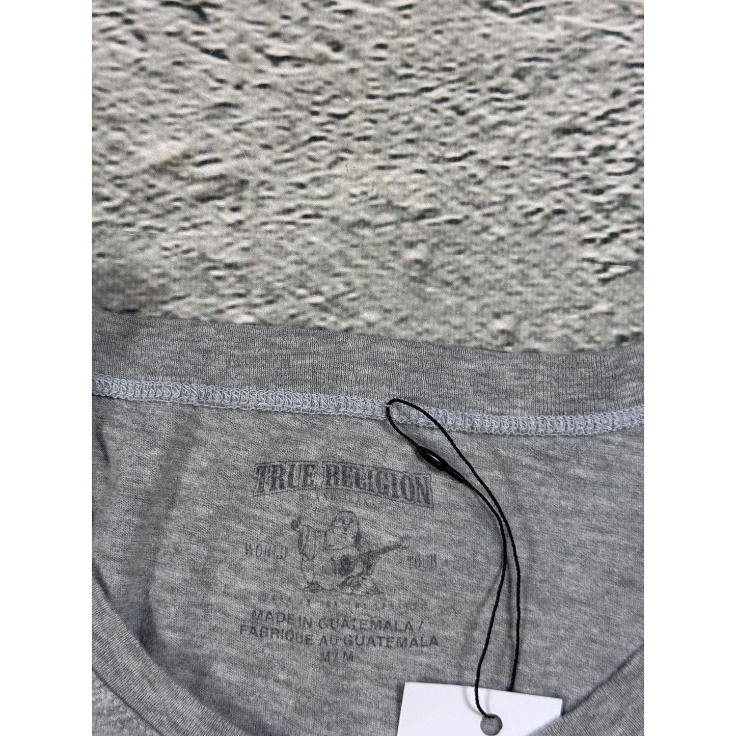 True Religion gray red rhinestones T-shirt logo