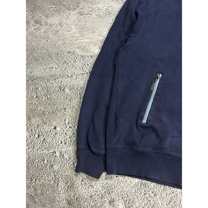 90s Yves Saint Laurent zip hoodie vintage navy baby blue