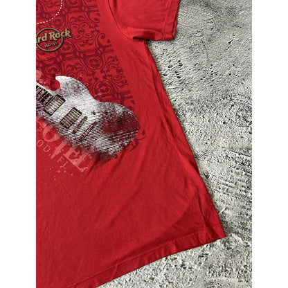 Hard Rock Cafe Hollywood T-shirt vintage red Y2K guitar
