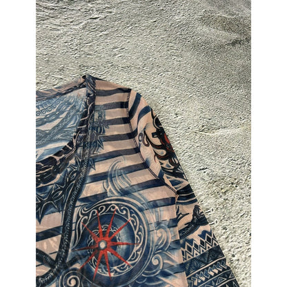Jean Paul Gaultier Lindex Tattoo Mesh Top