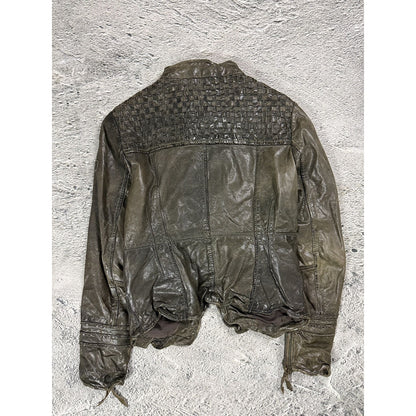 Tigha leather jacket brown vintage avant garde