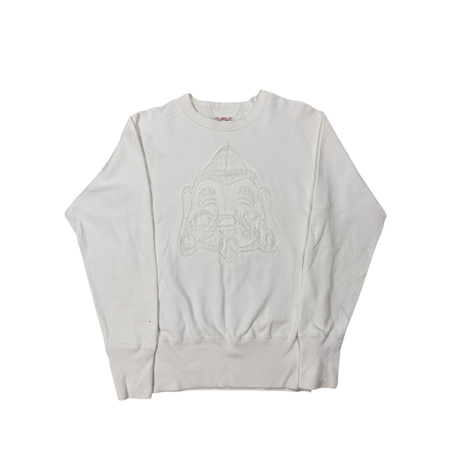 Evisu sweatshirt big logo face vintage white Y2K