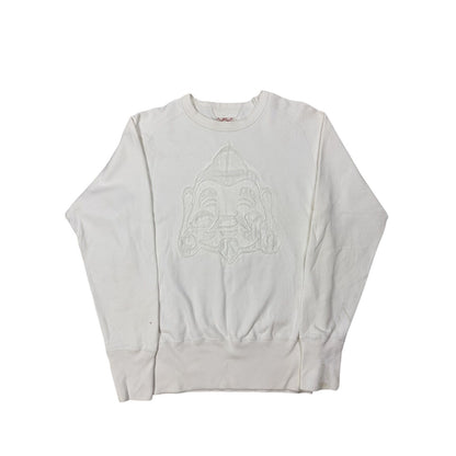 Evisu sweatshirt big logo face vintage white Y2K