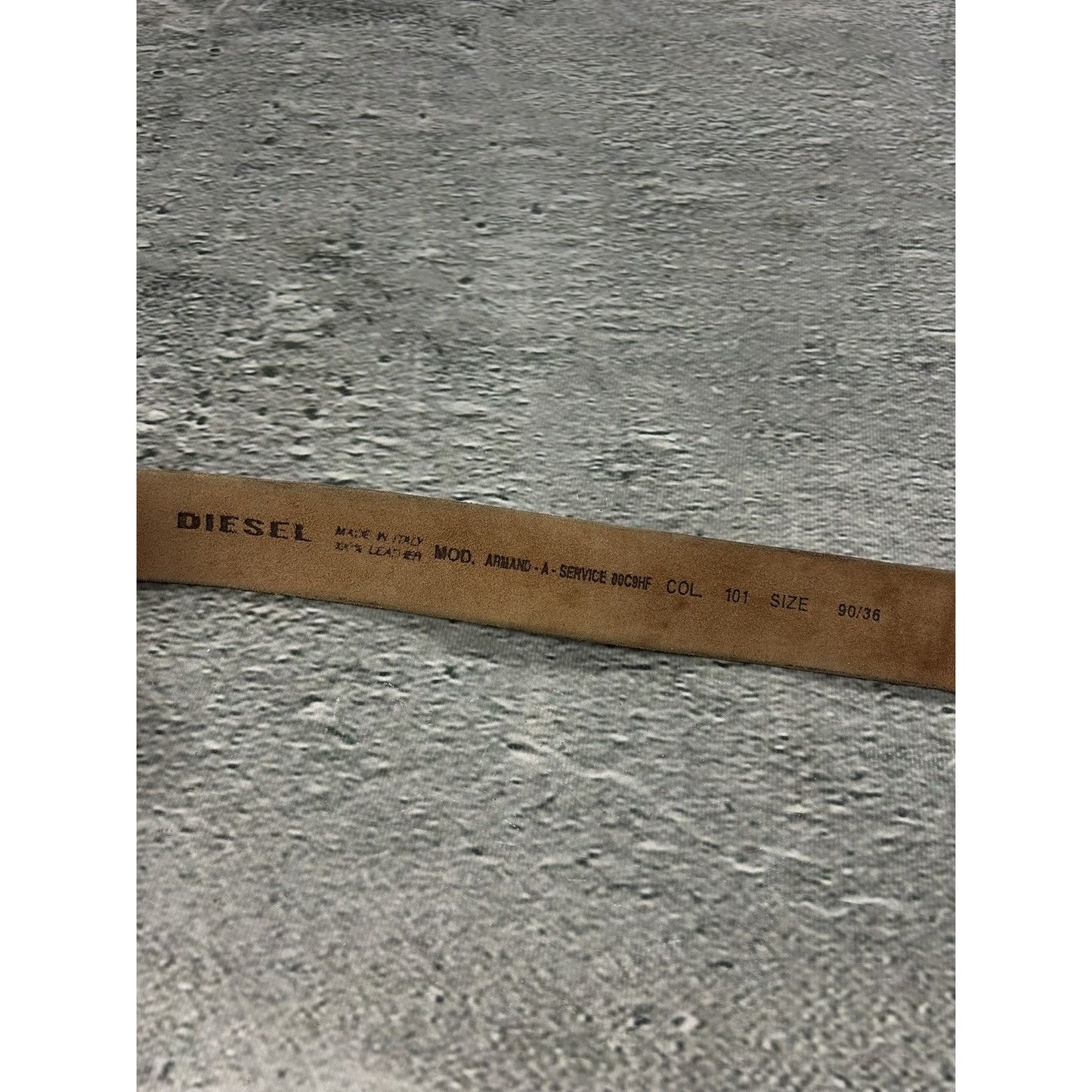 Diesel belt leather big buckle brown Y2K