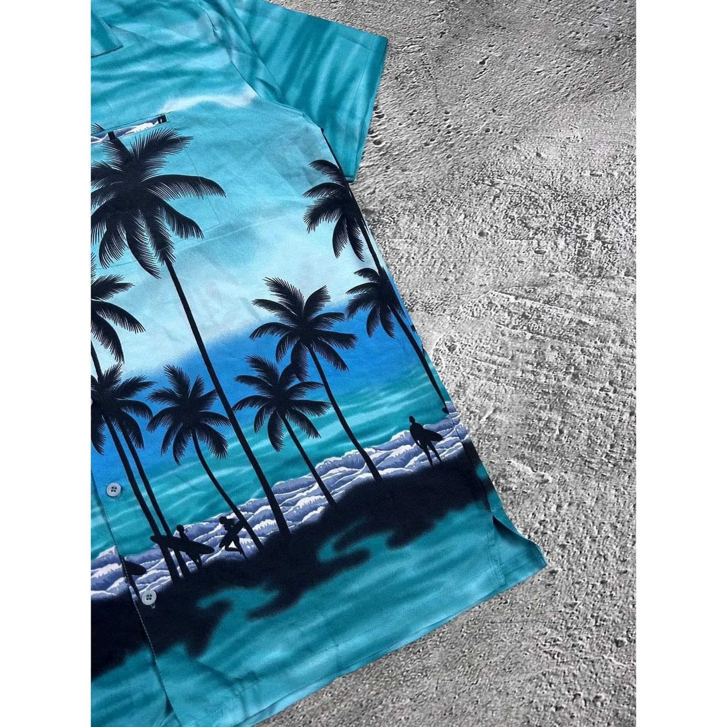 Hawaiian Shirt vintage Don Amigo palms beach sea summer