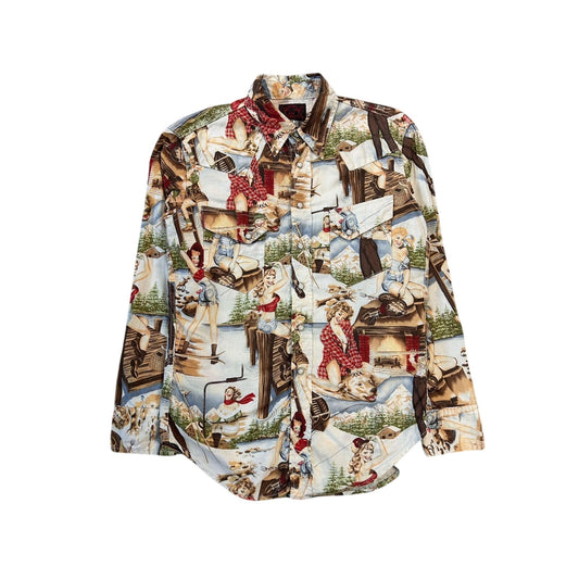 Evisu shirt button-up playboy style sexy fullprint