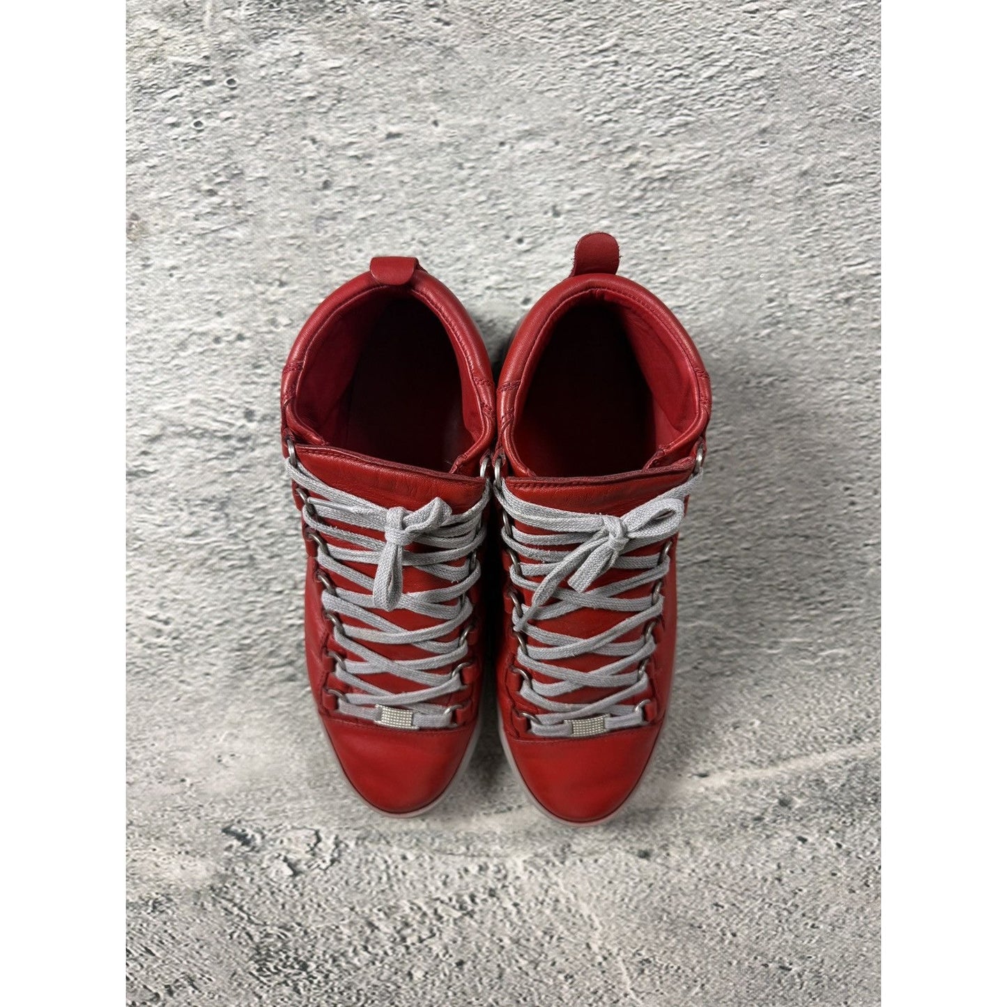 Balenciaga Arena Red Gray High Top Sneakers Swag