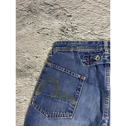 Evisu EU ED jeans vintage denim pants cargo navy blue Y2K