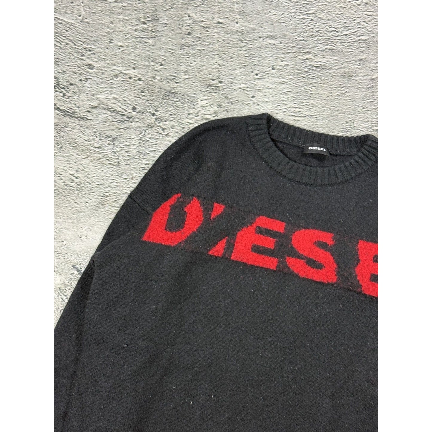 Diesel vintage sweater black Y2K big logo red