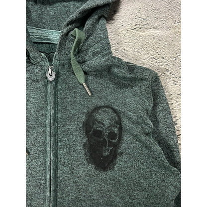 True Religion zip hoodie vintage Skull Green studded