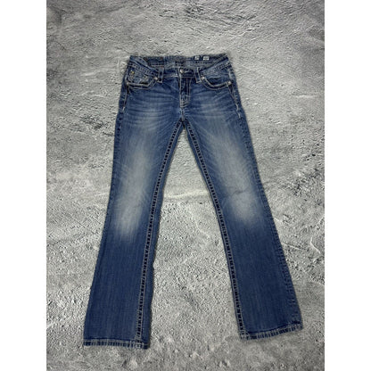 Miss Me flared bootcut white stitching denim vintage y2k
