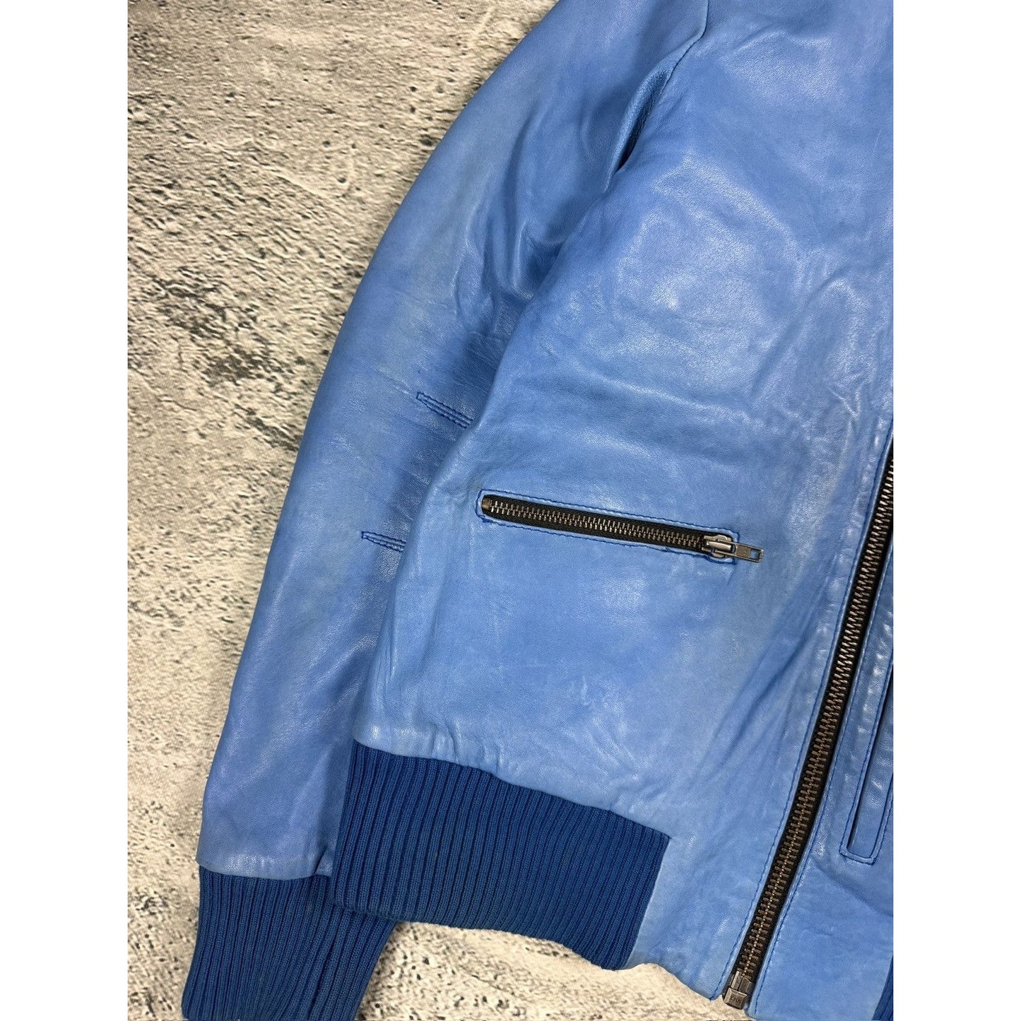 Allsaints AW07 specialist blue turqoise Leather Jacket