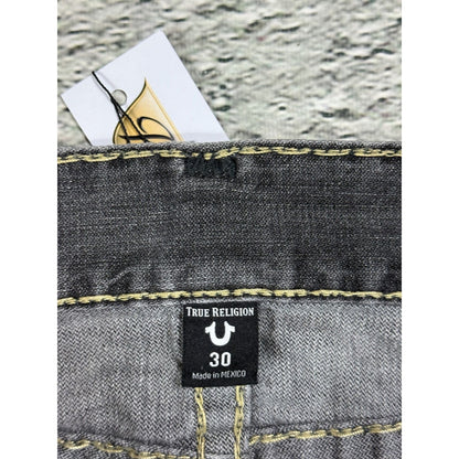 True Religion vintage grey jeans fat white stitching Ricky