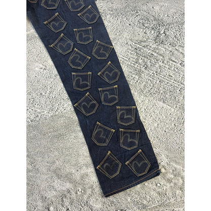 Evisu multipocket jeans front logo rare sample black