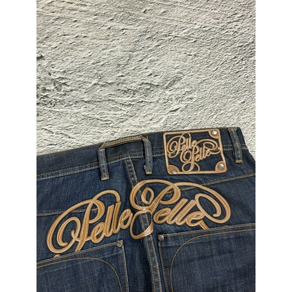 Pelle Pelle vintage navy blue jeans Y2K baggy denim big logo