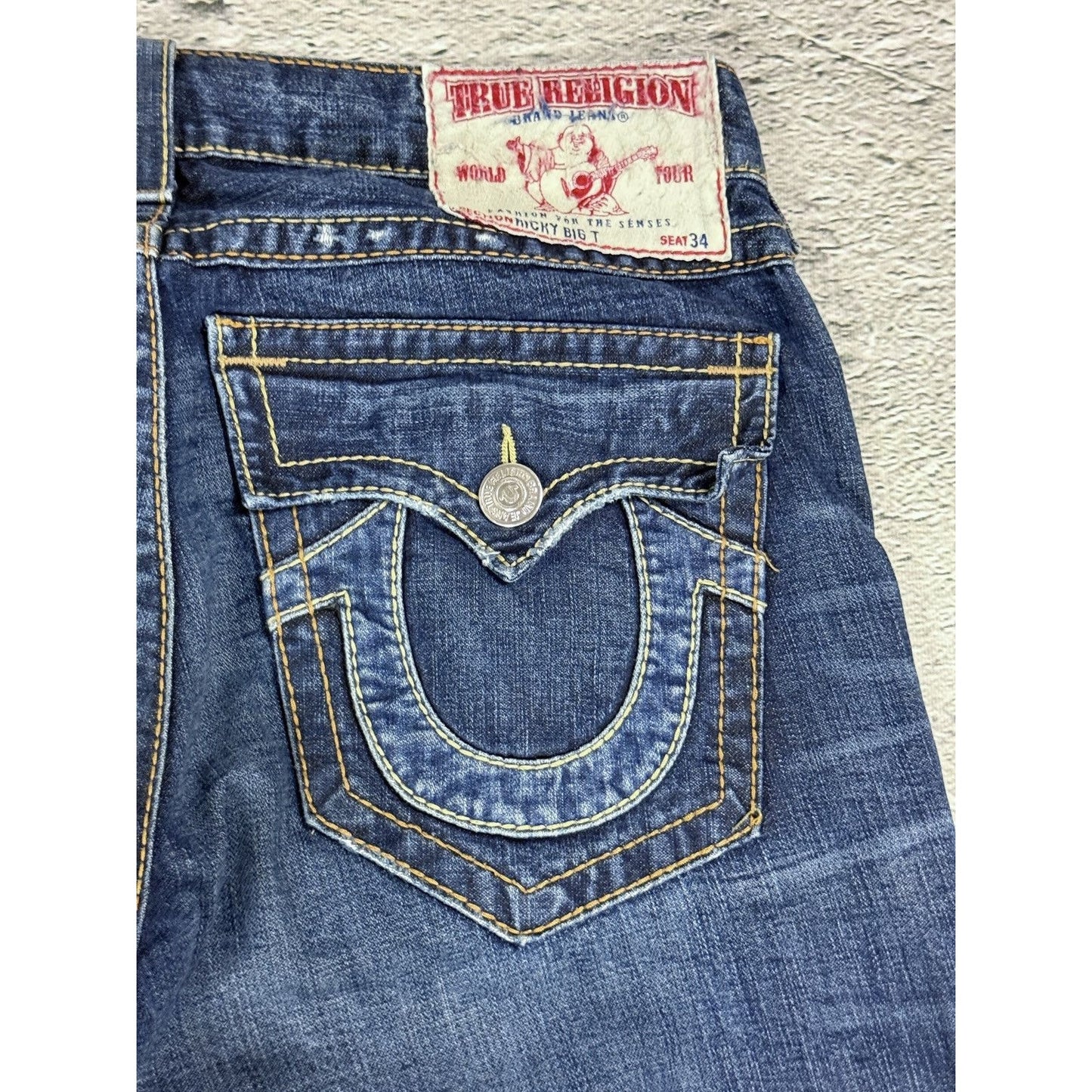 True Religion jeans vintage Ricky denim pants blue big logo