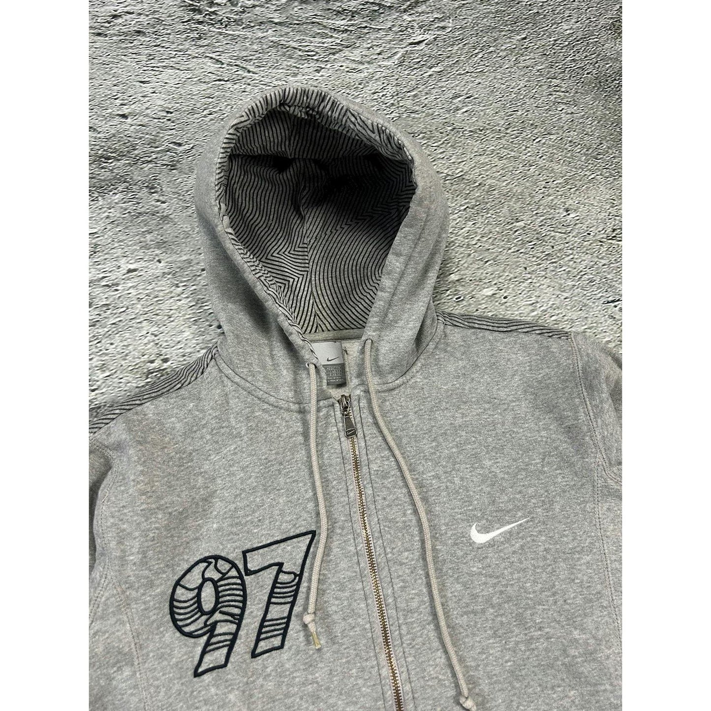 Nike vintage grey zip hoodie small swoosh AIR MAX Y2K