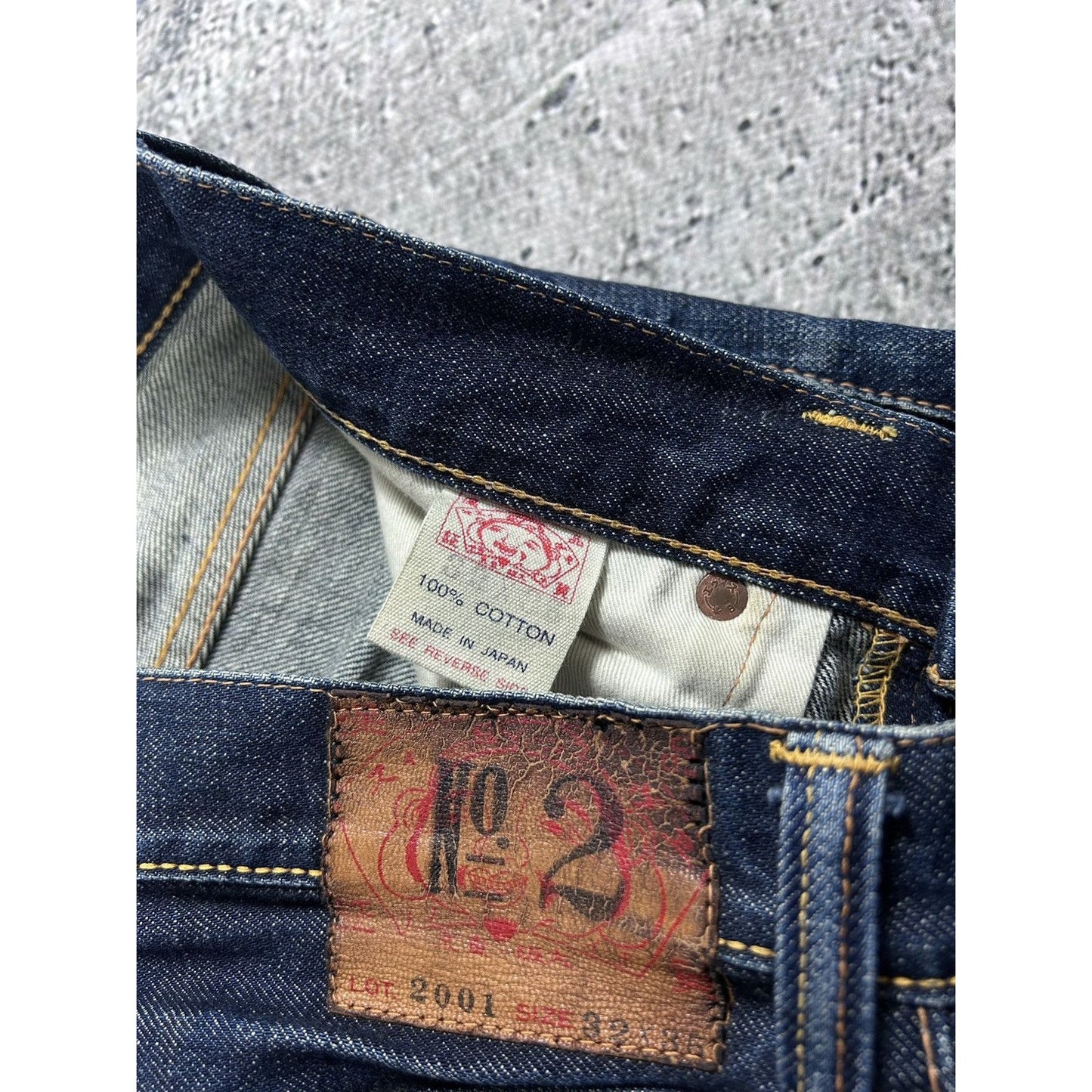 Evisu jeans vintage selvedge black baby blue daicock logo