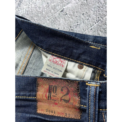 Evisu jeans vintage selvedge black baby blue daicock logo