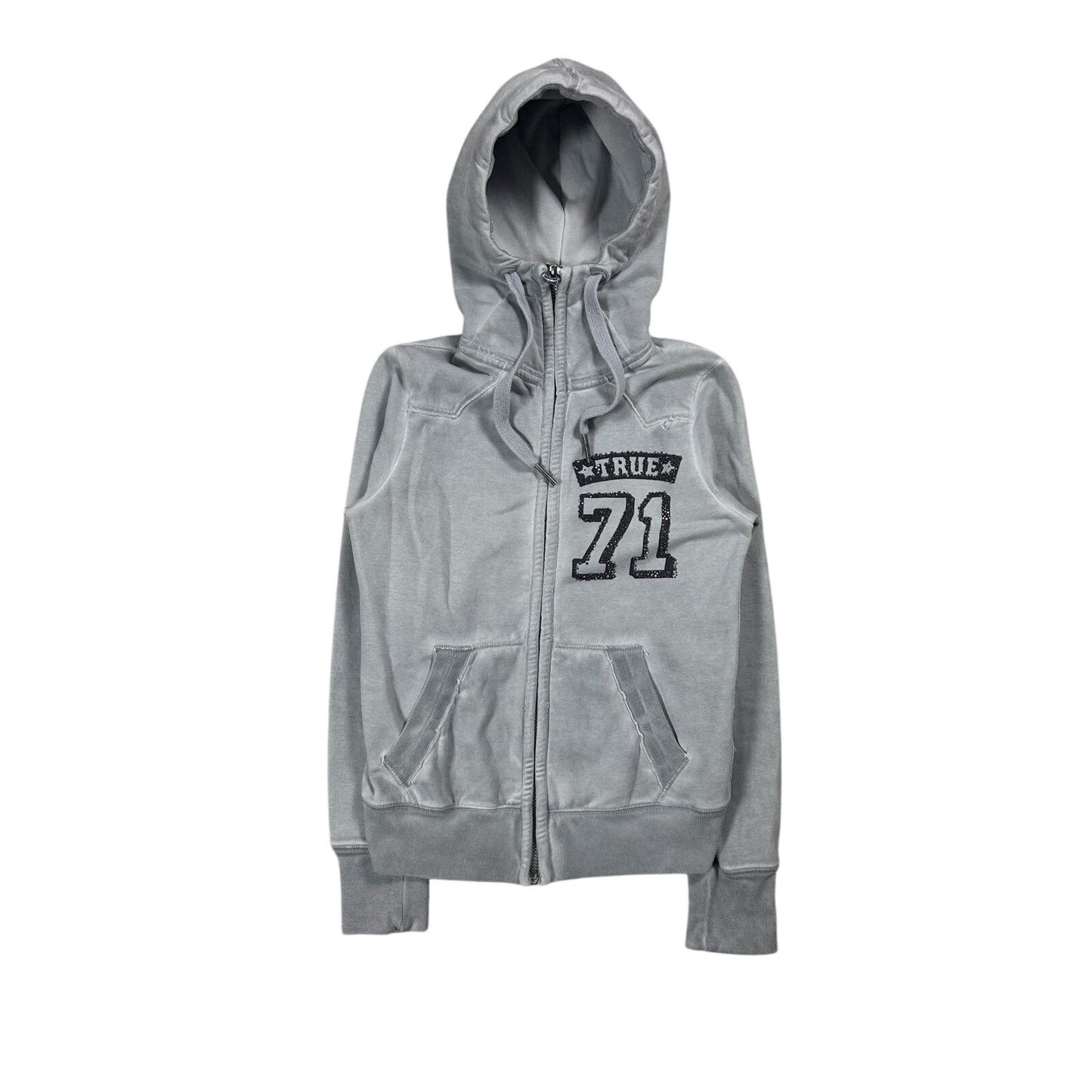 True Religion vintage zip hoodie grey gems 71 Y2K