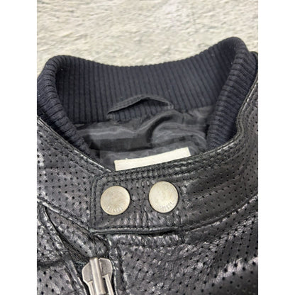 Diesel Vintage Leather asymetric black Jacket Avant Garde