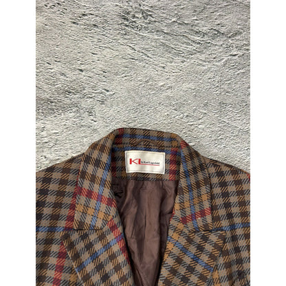 Karl Lagerfeld blazer vintage wool brown checkered