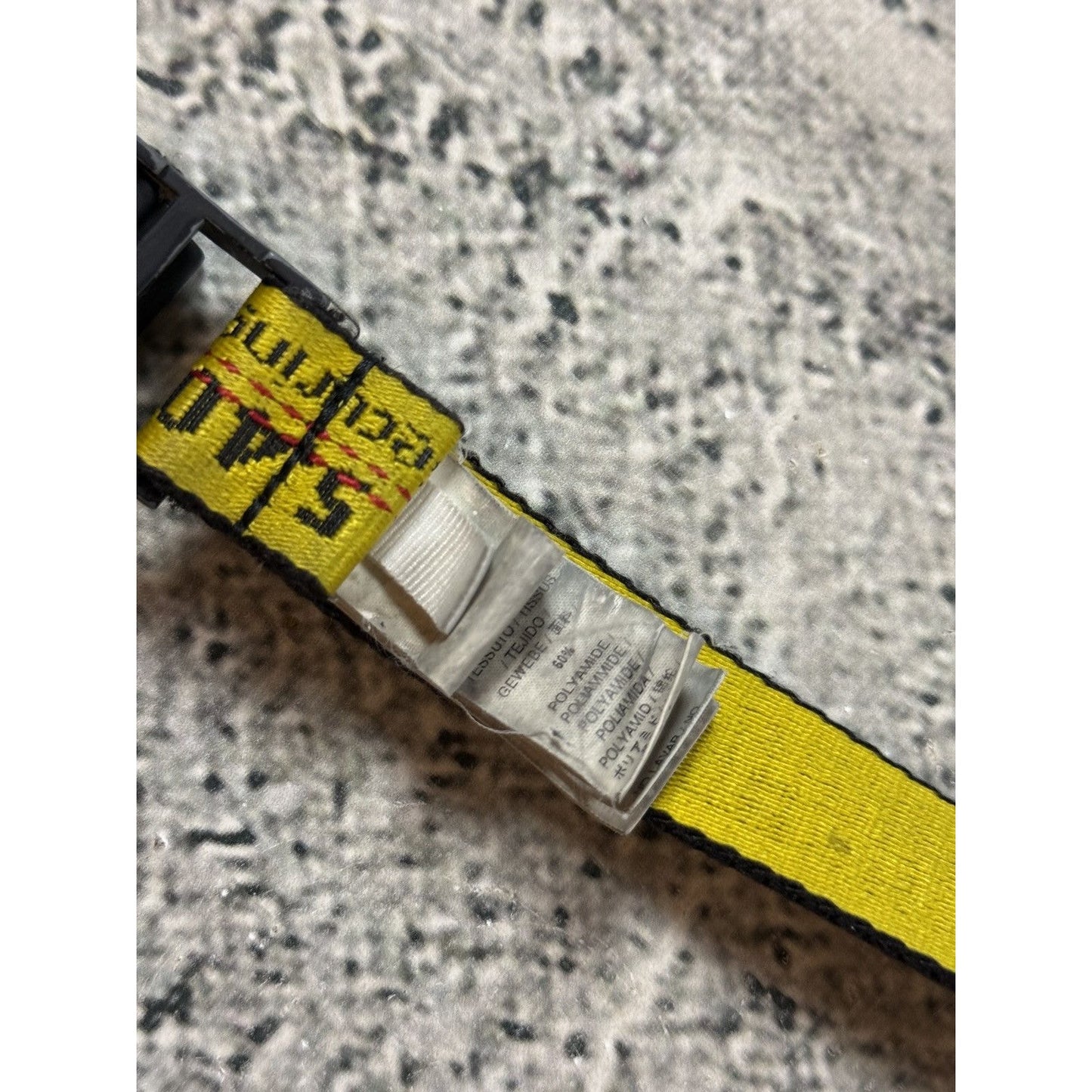 Off-White Yellow tape belt swag