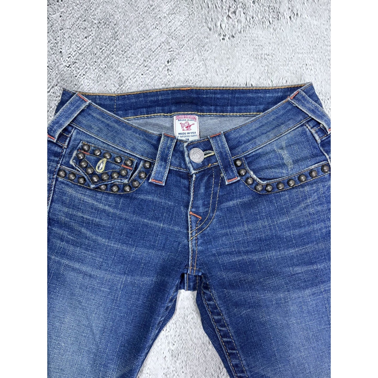 True Religion jeans studded blue flared Billy