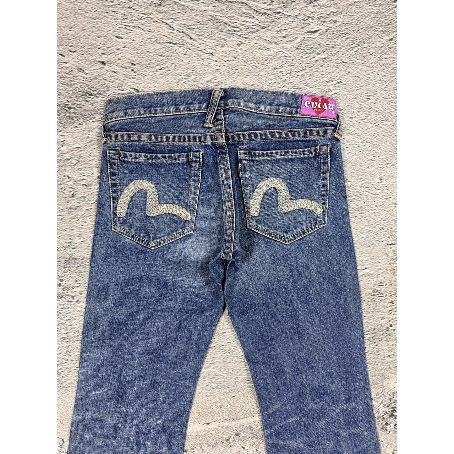 Evisu Donna jeans bootcut gray seagull embroidery