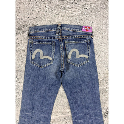 Evisu Donna jeans bootcut gray seagull embroidery