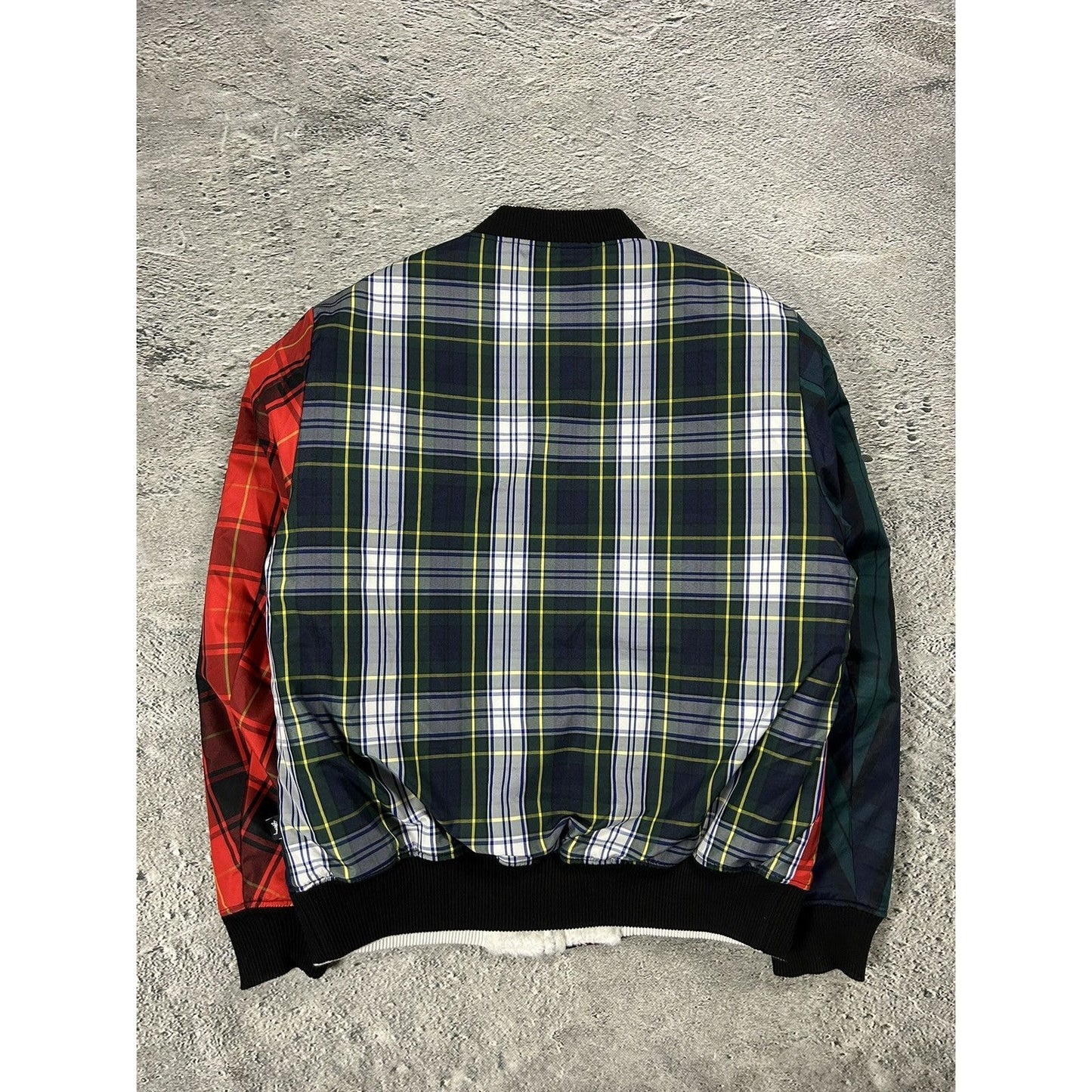 Stussy Sherpa bomber jacket reversible fleece tartan