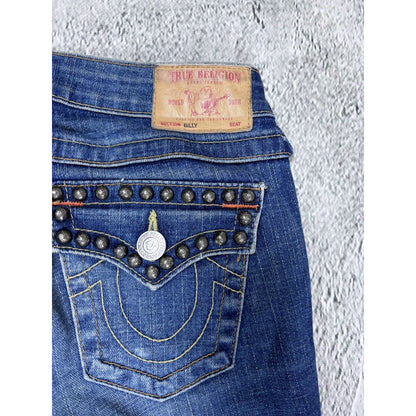 True Religion jeans studded blue flared Billy