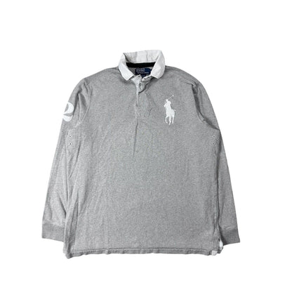 Chief Keef Polo Ralph Laurent Longsleeve gray white collar