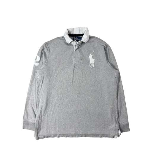 Chief Keef Polo Ralph Laurent Longsleeve gray white collar