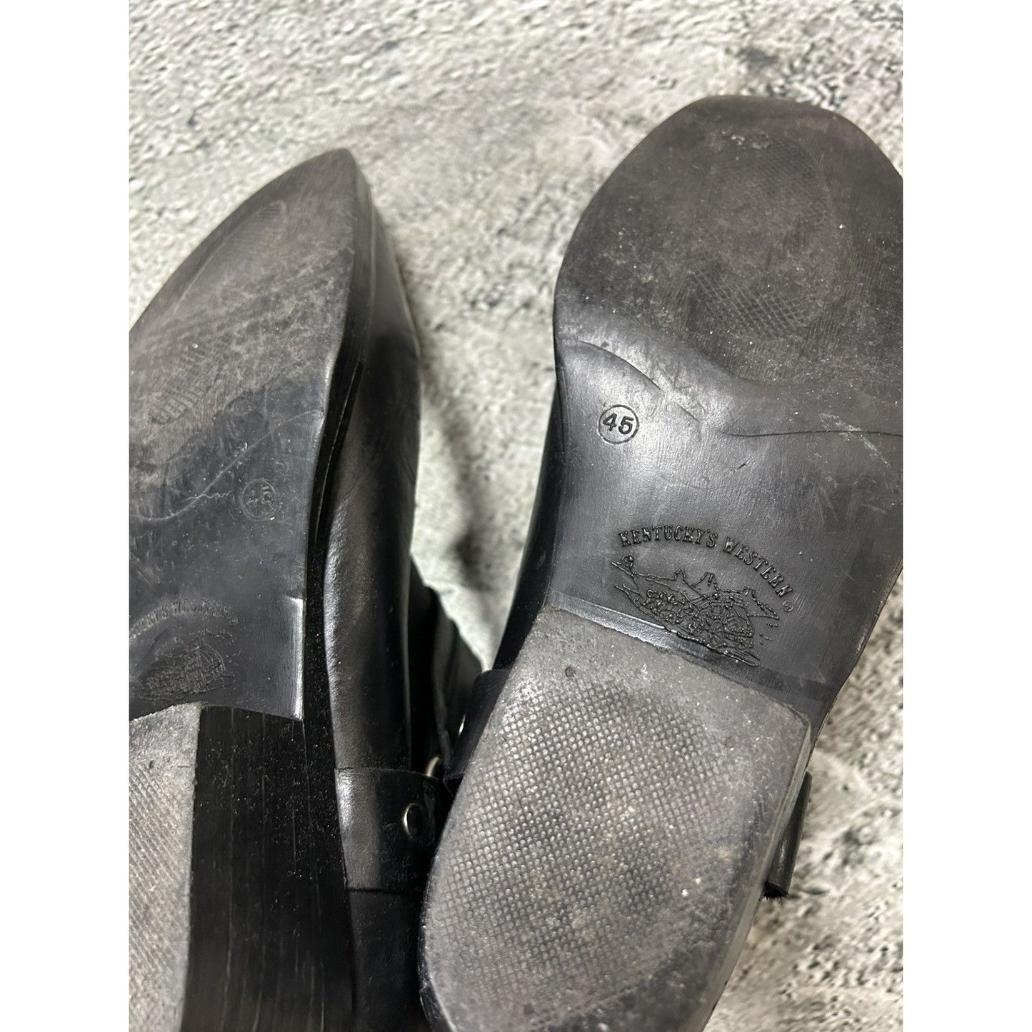 Black Leather Shoes Heels Biker Cowboy Kentucky’s Western