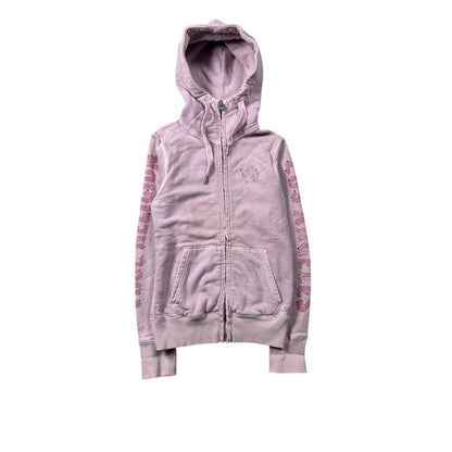 True Religion zip pink hoodie vintage rhinestones sherpa
