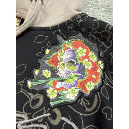 Ed Hardy zip hoodie black red vintage Y2K Christian Audigier