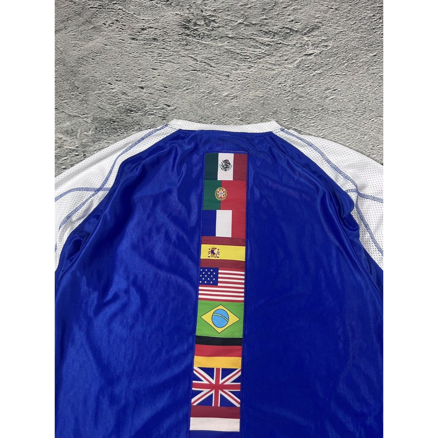 Hard Rock Cafe vintage football jersey blue flags soccer