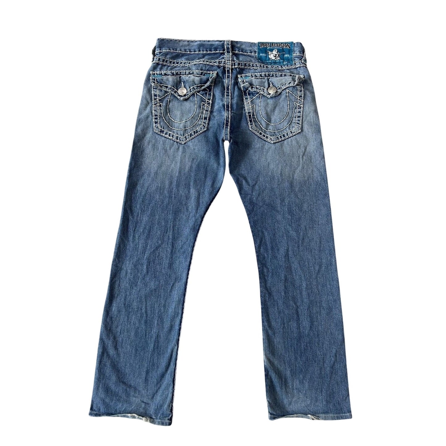 True Religion vintage blue jeans Ricky thick stitching Y2K