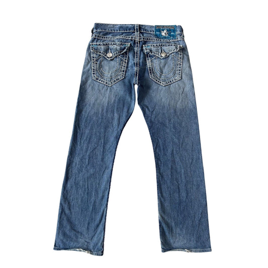 True Religion vintage blue jeans Ricky thick stitching Y2K