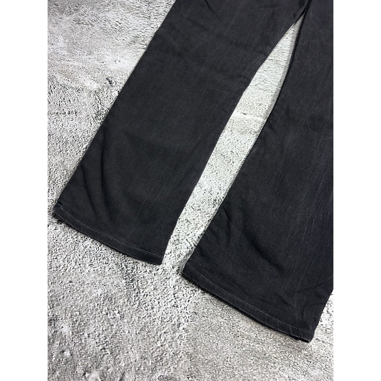 True Religion vintage black jeans Ricky red thick stitching