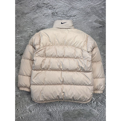 Nike puffer jacket vintage beige small logo 2000s