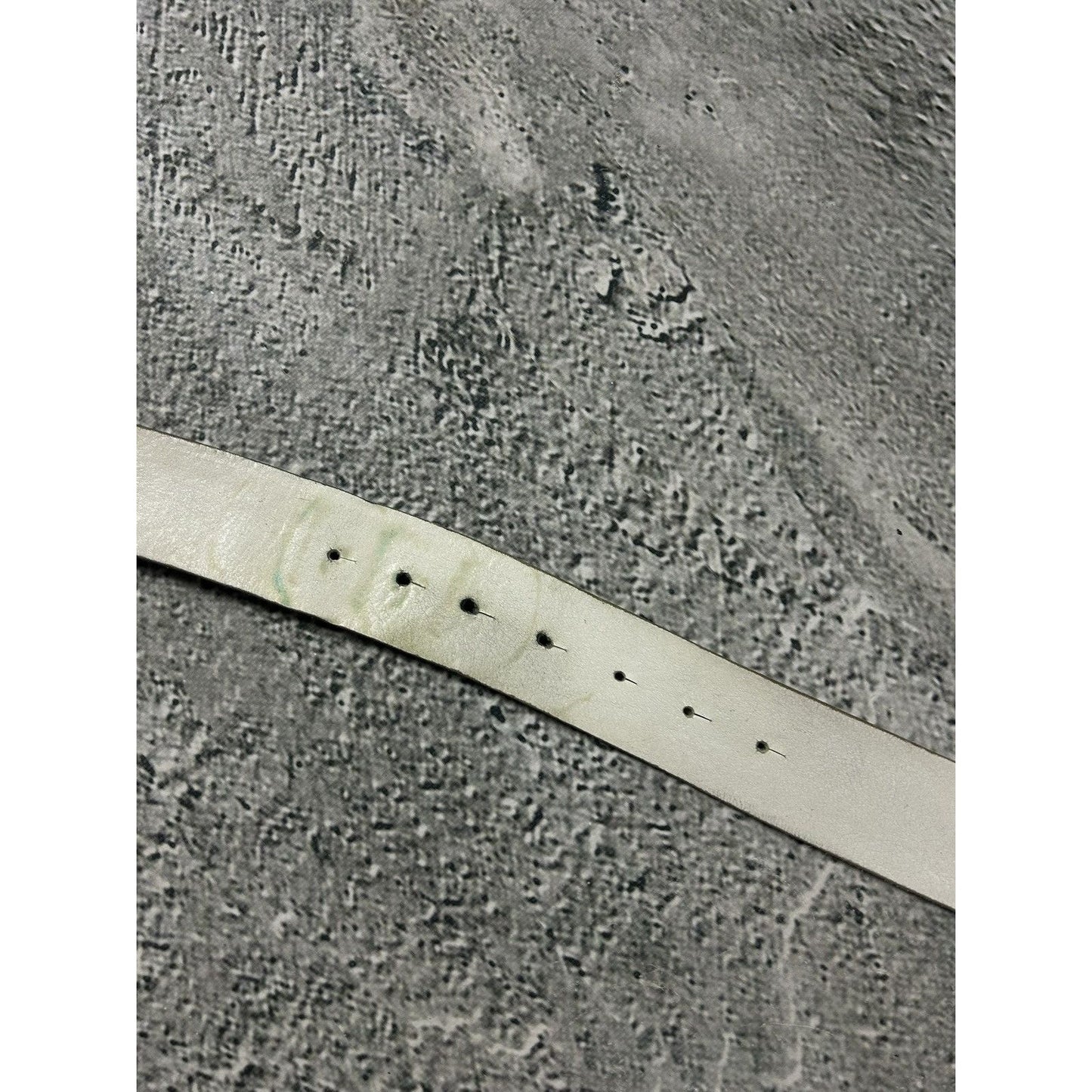 Diesel leather belt big buckle Y2K white