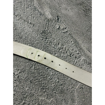 Diesel leather belt big buckle Y2K white
