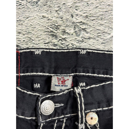 True Religion black jeans white thick stitching Y2K Logan