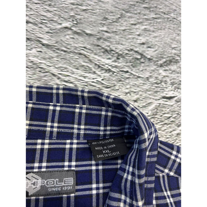 Southpole Vintage Y2K shirt button up blue checkered