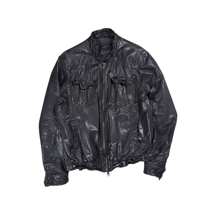 Allsaints Vintage Leather Jacket Avant Garde black