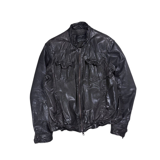 Allsaints Vintage Leather Jacket Avant Garde black