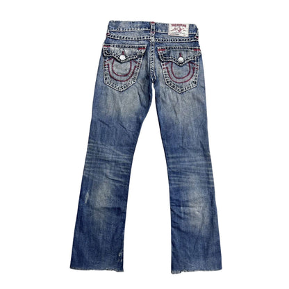 True Religion blue jeans white stitching Y2K straight flaps