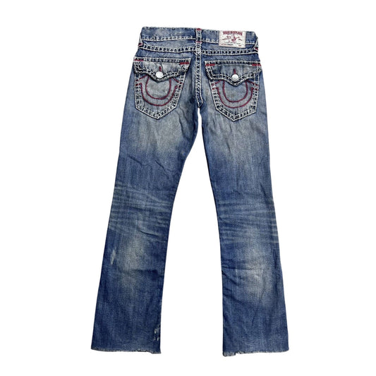 True Religion blue jeans white stitching Y2K straight flaps